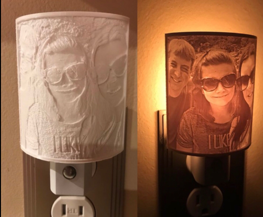 3D printed lithophane lamp from the Print.3DWeights store